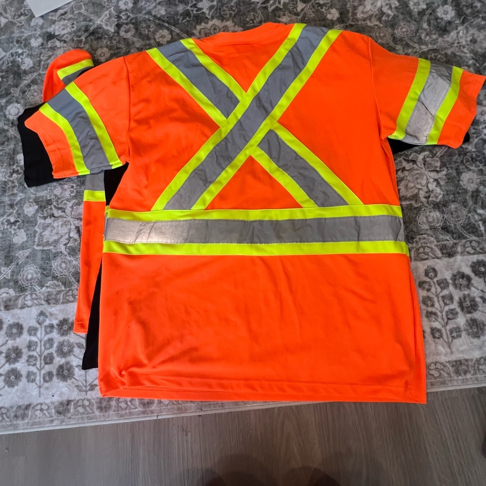 Set of 2 High-Visibility Orange Safety Shirts